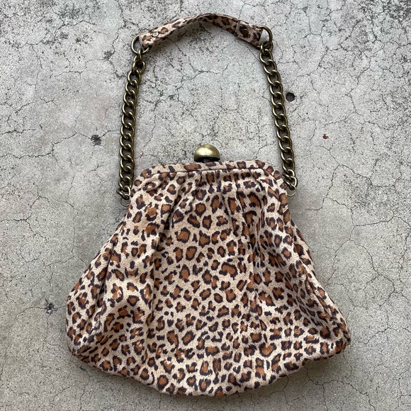 Adorable vintage leopard print bag Preowned vtg clueless animal print - Picture 7 of 8